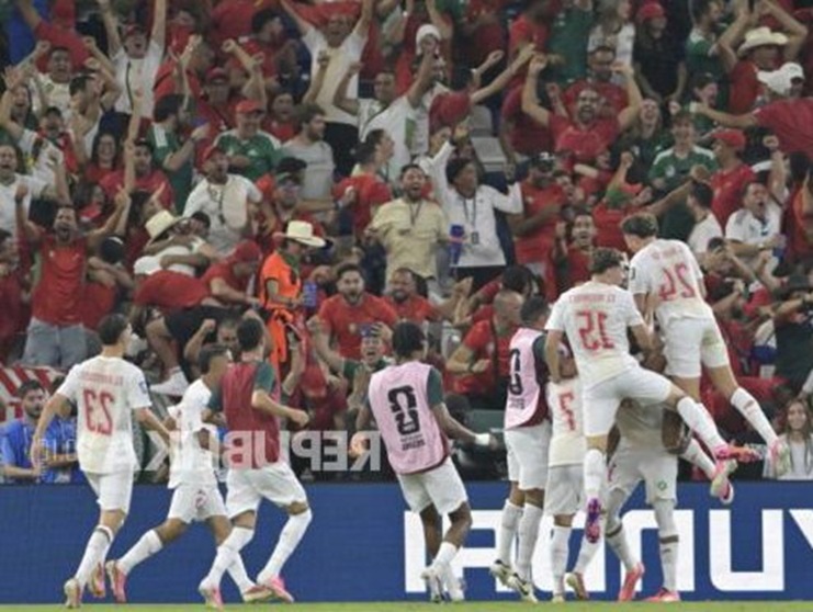 Maroko merayakan kemenangan atas tim kuat belanda