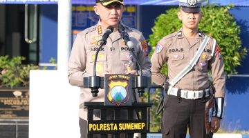 Pimpin Apel HUT Lalu Lintas Bhayangkara ke-71, Kapolresta Sumenep Tekankan Pelayanan Humanis